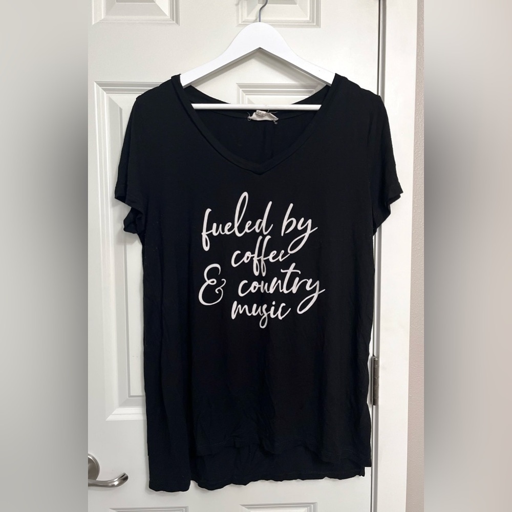Fueled by Coffee & Country Music V-Neck Tee